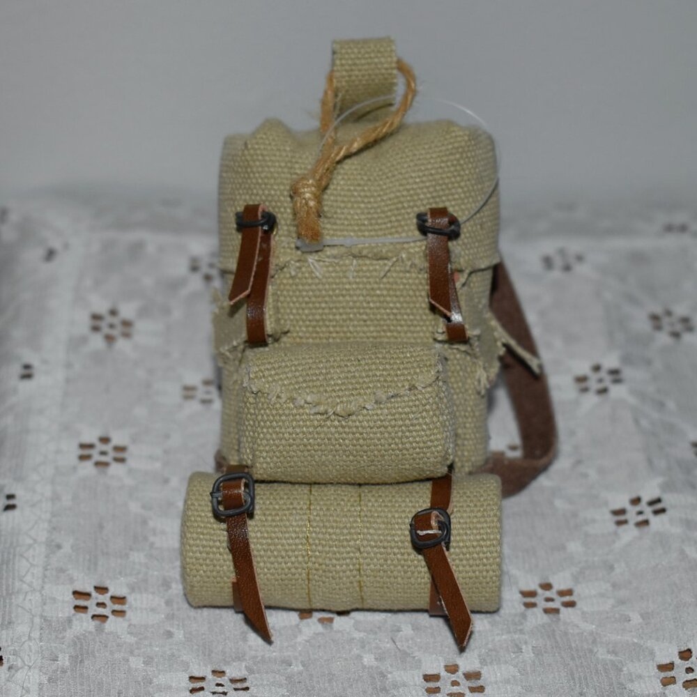 Mini Canvas Hiking Camping Backpack Ornament Rustic Decor
